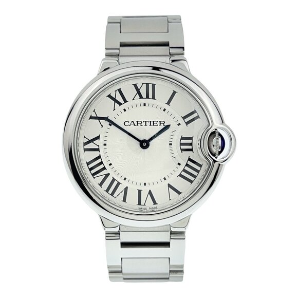 Cartier Ballon Bleu Stainless Steel Silver Dial 36mm Quartz Men’s Watch W69011Z4 - Picture 1 of 10